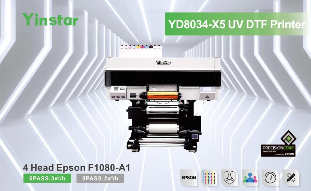Yinstar YD8034-X5 Industrial UV DTF Printer with Foil Stamping